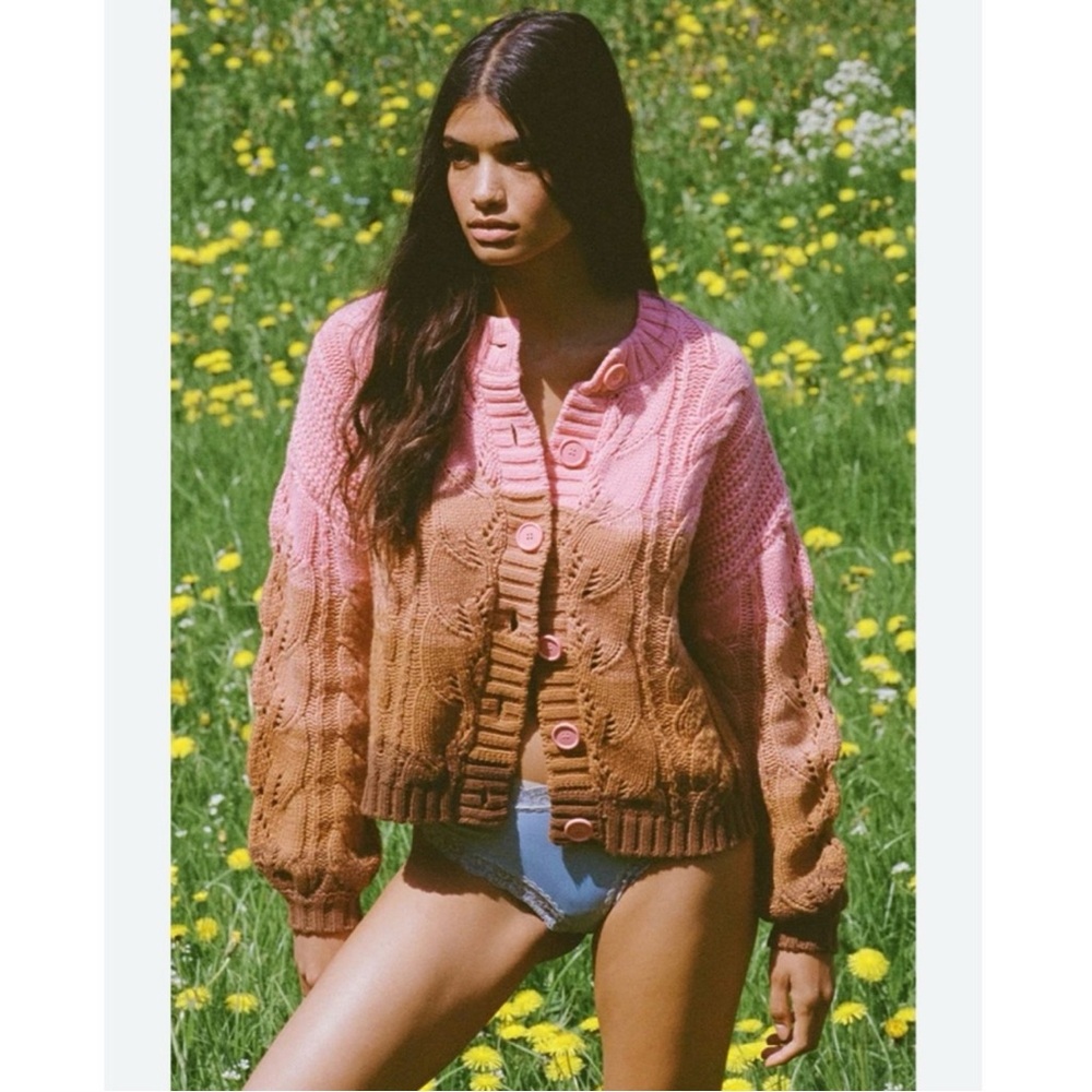 NEW SPELL Midsummers Dream Cable Knit Cardigan in Neapolitan size SM/MD -NWT